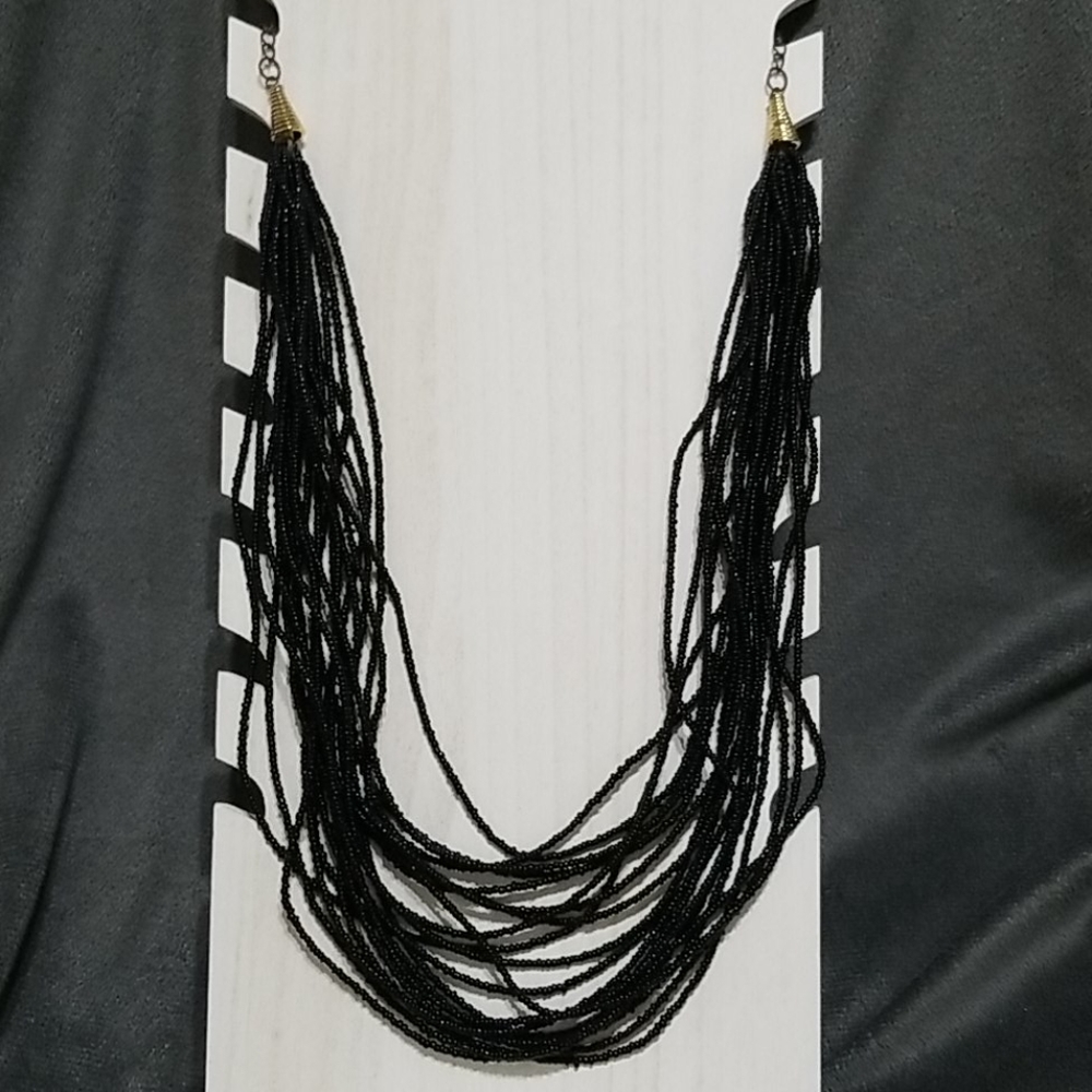 Black Beaded Necklace